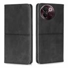 For vivo V30e 5G Global Cow Texture Magnetic Leather Phone Case(Black) - 1