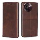 For vivo V30e 5G Global Cow Texture Magnetic Leather Phone Case(Dark Brown) - 1