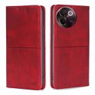 For vivo V30e 5G Global Cow Texture Magnetic Leather Phone Case(Red) - 1