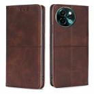 For vivo Y38 5G / T3x Global Cow Texture Magnetic Leather Phone Case(Dark Brown) - 1