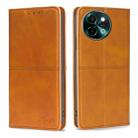 For vivo Y38 5G / T3x Global Cow Texture Magnetic Leather Phone Case(Light Brown) - 1