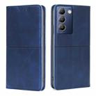 For vivo Y100 5G IDN Cow Texture Magnetic Leather Phone Case(Blue) - 1