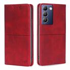 For vivo Y100 5G IDN Cow Texture Magnetic Leather Phone Case(Red) - 1