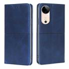 For vivo S19 Cow Texture Magnetic Leather Phone Case(Blue) - 1