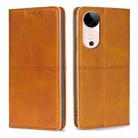 For vivo S19 Cow Texture Magnetic Leather Phone Case(Light Brown) - 1