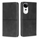 For vivo S19 Pro Cow Texture Magnetic Leather Phone Case(Black) - 1
