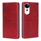 For vivo S19 Pro Cow Texture Magnetic Leather Phone Case(Red) - 1