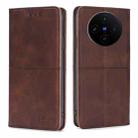 For vivo X100s Cow Texture Magnetic Leather Phone Case(Dark Brown) - 1
