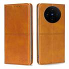 For vivo X100s Cow Texture Magnetic Leather Phone Case(Light Brown) - 1