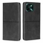 For vivo Y28 4G Cow Texture Magnetic Leather Phone Case(Black) - 1