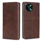For vivo Y28 4G Cow Texture Magnetic Leather Phone Case(Dark Brown) - 1