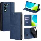 For vivo Y29s 5G / Y04 4G Cow Texture Magnetic Leather Phone Case(Blue) - 1