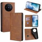For vivo X200s 5G Cow Texture Magnetic Leather Phone Case(Light Brown) - 1