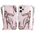 For Xiaomi Poco F5/Redmi Note 12 Turbo 3D Colored Horizontal Flip Leather Phone Case(Butterfly High-heeled) - 1