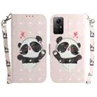 For Xiaomi Redmi Note 12S 3D Colored Horizontal Flip Leather Phone Case(Heart Panda) - 1