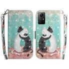 For Xiaomi Redmi Note 12S 3D Colored Horizontal Flip Leather Phone Case(Black White Cat) - 1