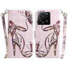 For Xiaomi 13T / 13T Pro / Redmi K60 Ultra 3D Colored Horizontal Flip Leather Phone Case(Butterfly High-heeled) - 1