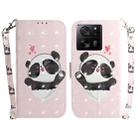 For Xiaomi 13T / 13T Pro / Redmi K60 Ultra 3D Colored Horizontal Flip Leather Phone Case(Heart Panda) - 1