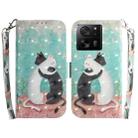 For Xiaomi 13T / 13T Pro / Redmi K60 Ultra 3D Colored Horizontal Flip Leather Phone Case(Black White Cat) - 1