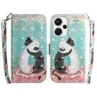 For Xiaomi Redmi Note 13 Pro+ 5G 3D Colored Horizontal Flip Leather Phone Case(Black White Cat) - 1