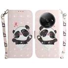 For Xiaomi Redmi A3 3D Colored Horizontal Flip Leather Phone Case(Heart Panda) - 1