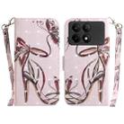 For Xiaomi Redmi K70E / Poco X6 Pro 3D Colored Horizontal Flip Leather Phone Case(Butterfly High-heeled) - 1