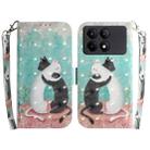 For Xiaomi Redmi K70E / Poco X6 Pro 3D Colored Horizontal Flip Leather Phone Case(Black White Cat) - 1