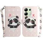 For Xiaomi Redmi Note 13 4G Global 3D Colored Horizontal Flip Leather Phone Case(Heart Panda) - 1