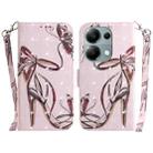 For Xiaomi Redmi Note 13 Pro 4G 3D Colored Horizontal Flip Leather Phone Case(Butterfly High-heeled) - 1