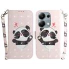 For Xiaomi Redmi Note 13 Pro 4G 3D Colored Horizontal Flip Leather Phone Case(Heart Panda) - 1