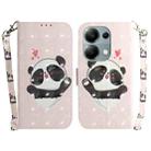 For Xiaomi Poco M6 Pro 4G 3D Colored Horizontal Flip Leather Phone Case(Heart Panda) - 1