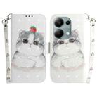 For Xiaomi Poco M6 Pro 4G 3D Colored Horizontal Flip Leather Phone Case(Cute Cat) - 1