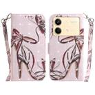 For Xiaomi Redmi Note 13R Pro 3D Colored Horizontal Flip Leather Phone Case(Butterfly High-heeled) - 1