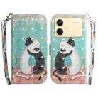 For Xiaomi Redmi Note 13R Pro 3D Colored Horizontal Flip Leather Phone Case(Black White Cat) - 1