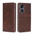 For Honor 90 5G Cow Texture Magnetic Leather Phone Case(Dark Brown) - 1