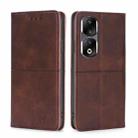 For Honor 90 Pro 5G Cow Texture Magnetic Leather Phone Case(Dark Brown) - 1