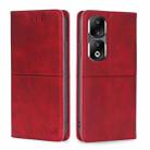 For Honor 90 Pro 5G Cow Texture Magnetic Leather Phone Case(Red) - 1