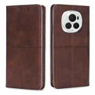 For Honor Magic6 Pro Cow Texture Magnetic Leather Phone Case(Dark Brown) - 1