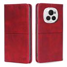 For Honor Magic6 Pro Cow Texture Magnetic Leather Phone Case(Red) - 1