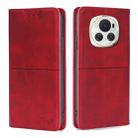 For Honor Magic6 Cow Texture Magnetic Leather Phone Case(Red) - 1