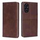 For Honor 200 5G Cow Texture Magnetic Leather Phone Case(Dark Brown) - 1