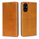 For Honor 200 Pro 5G Cow Texture Magnetic Leather Phone Case(Light Brown) - 1