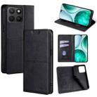 For Honor X8c 4G Cow Texture Magnetic Leather Phone Case(Black) - 1