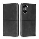 For ZTE Axon 40 Lite Cow Texture Magnetic Leather Phone Case(Black) - 1