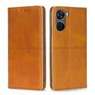 For ZTE Axon 40 Lite Cow Texture Magnetic Leather Phone Case(Light Brown) - 1