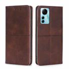 For ZTE Blabe V41 Smart 4G Cow Texture Magnetic Leather Phone Case(Dark Brown) - 1