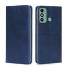 For ZTE Blade A53 4G Cow Texture Magnetic Leather Phone Case(Blue) - 1