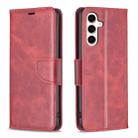 For Samsung Galaxy S23 FE 5G Lambskin Texture Pure Color Flip Leather Phone Case(Red) - 1