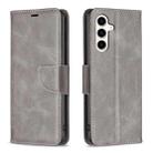 For Samsung Galaxy S23 FE 5G Lambskin Texture Pure Color Flip Leather Phone Case(Grey) - 1