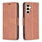 For Samsung Galaxy S23 FE 5G Lambskin Texture Pure Color Flip Leather Phone Case(Brown) - 1